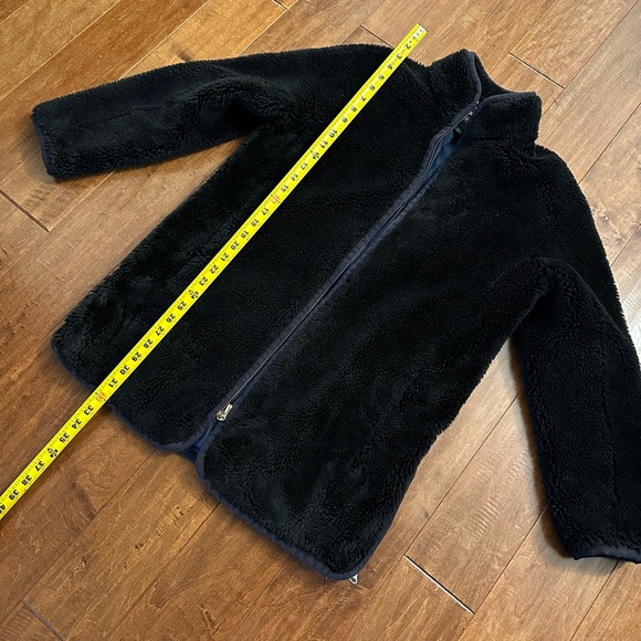 J. Crew Black Teddy Sherpa Coat Sz Small - Picture 10 of 13